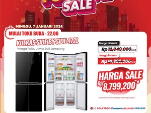 Kulkas Dua Pintu di Transmart Full Day Sale Diskon 3,2 Juta