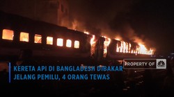 Video: Kereta Api di Bangladesh Dibakar Jelang Pemilu, 4 Orang Tewas