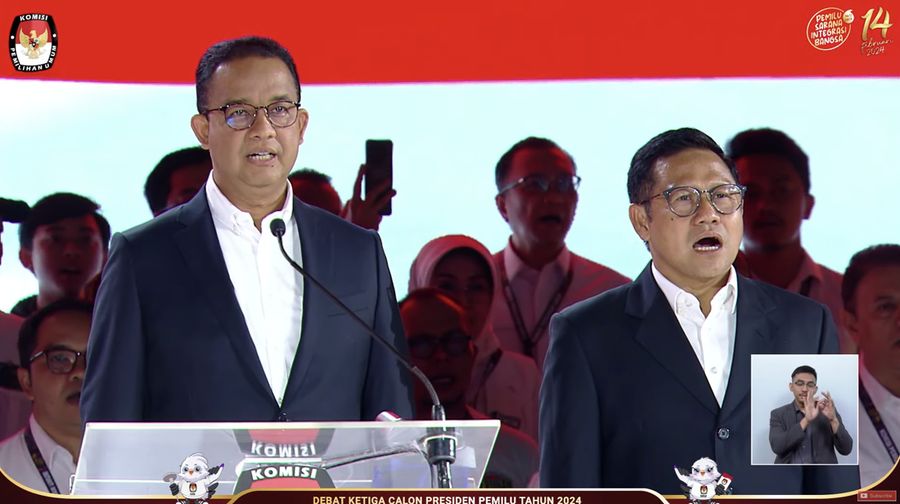 Anies Baswedan dan Cak Imin (Tangkapam layar Youtube KPU RI)