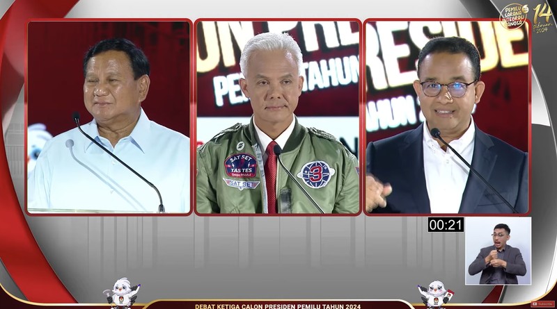 Pendukung Prabowo dalam debat ketiga yang digelar di Istora Senayan, kompleks Gelora Bung Karno (GBK) pada Minggu (7/1/2024). (CNBC Indonesia/Faisal Rahman) Pendukung Prabowo dalam debat ketiga yang digelar di Istora Senayan, kompleks Gelora Bung Karno (GBK) pada Minggu (7/1/2024). (CNBC Indonesia/Faisal Rahman)
