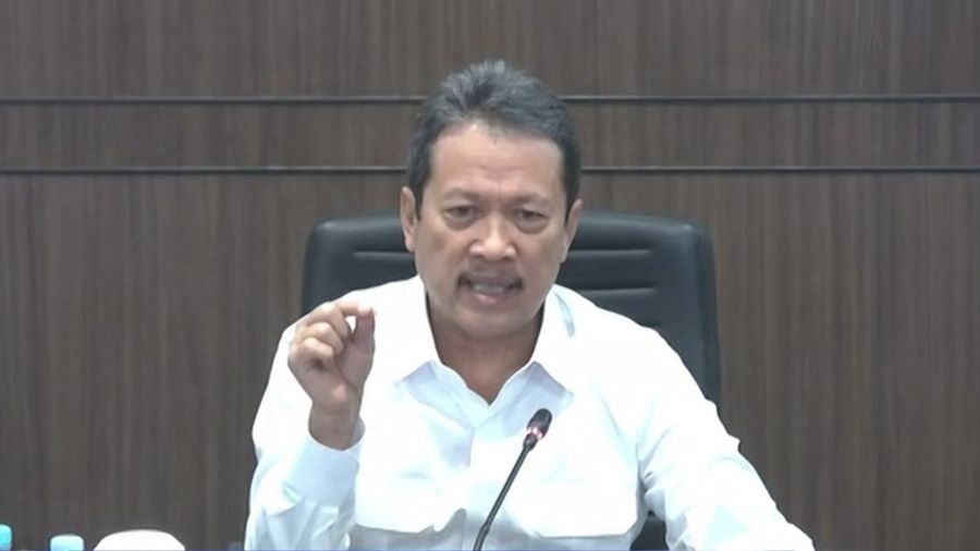 Menteri Kelautan dan Perikanan, Sakti Wahyu Trenggono dalam acara Squawk Box, Senin (8/1/2024). (CNBC Indonesia TV)