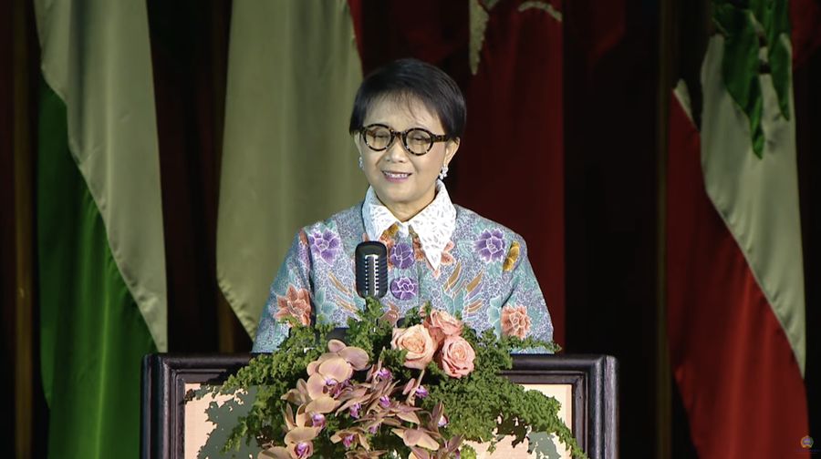 Menteri Luar Negeri Republik Indonesia, Retno Lestari Priansari Marsudi dalam acara PPTM 2024: