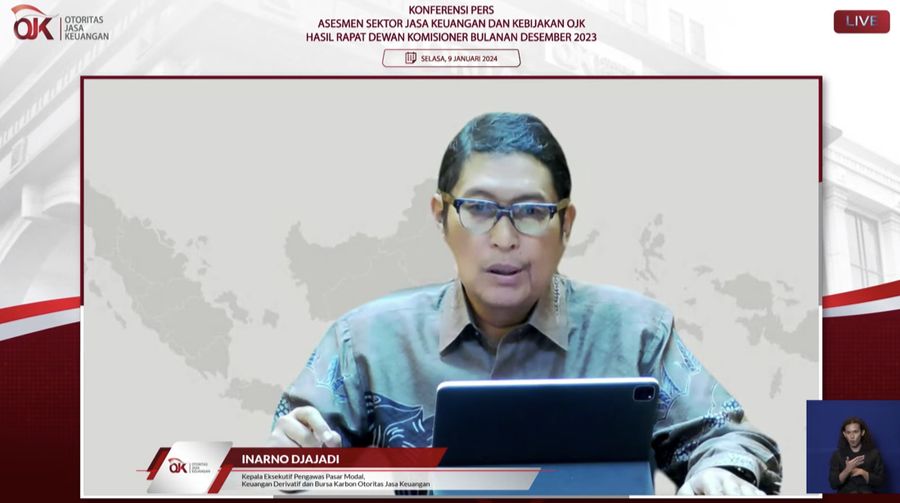Konferensi Pers Asesmen Sektor Jasa Keuangan & Kebijakan OJK Hasil RDK Bulanan Desember 2023. (Tangkapan layar Youtube Otoritas Jasa Keuangan)