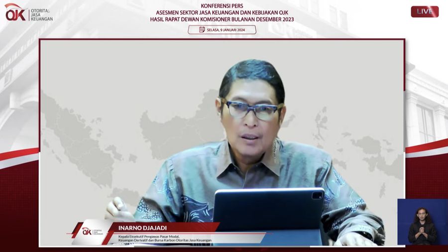 Konferensi Pers Asesmen Sektor Jasa Keuangan & Kebijakan OJK Hasil RDK Bulanan Desember 2023. (Tangkapan layar Youtube Otoritas Jasa Keuangan)