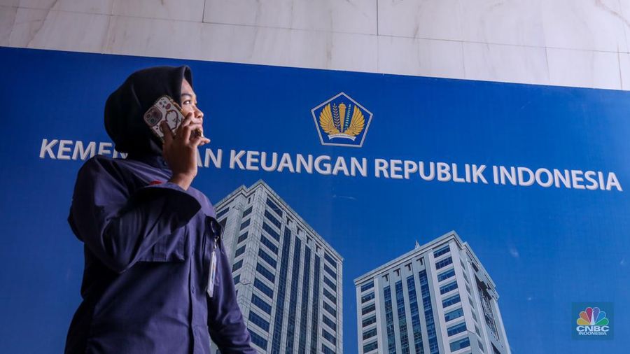 Suasana Gedung Kementerian Keuangan (Kemenkeu) di Jakarta, Rabu (10/1/2024). (CNBC Indonesia/Faisal Rahman)