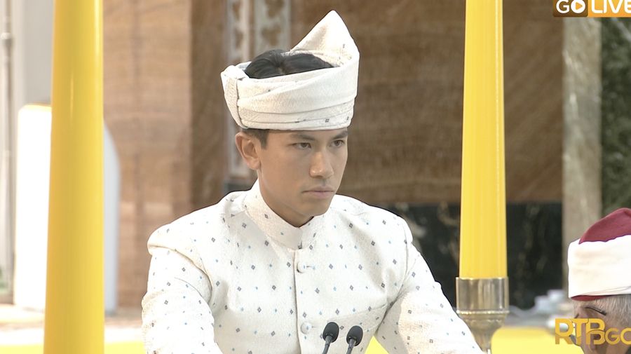 Suasana akad nikah Pangeran Mateen dari Brunei. (Tangkapan layar RTBGo Livestreaming Channel)