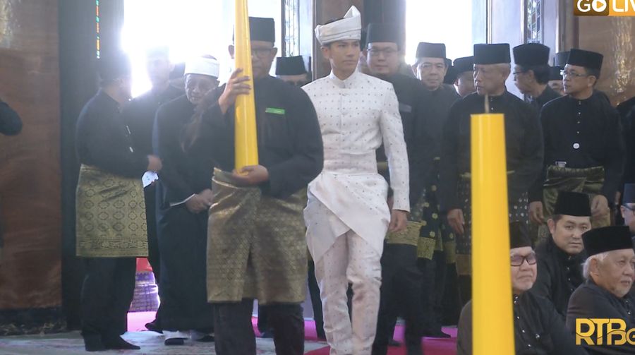 Suasana menjelang pernikahan Pangeran Mateen dari Brunei. (Tangkapan layar RTBGo Livestreaming Channel)
