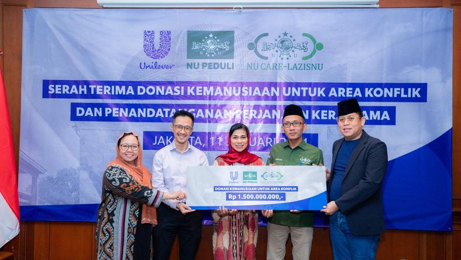 Lembaga filantropi di bawah naungan Nahdlatul Ulama (NU Care-LAZISNU), menerima donasi kemanusiaan sebesar Rp 1,5 miliar dari PT Unilever Indonesia Tbk (UNVR)