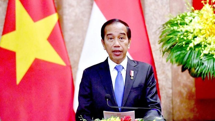 Presiden Joko Widodo (Jokowi) melakukan pertemuan bilateral dengan Presiden Vietnam Vo Van Thuong, di Istana Kepresidenan Hanoi, Vietnam, Jumat (12/1/2024). (Dok. Rusman - Biro Pers Sekretariat Presiden)