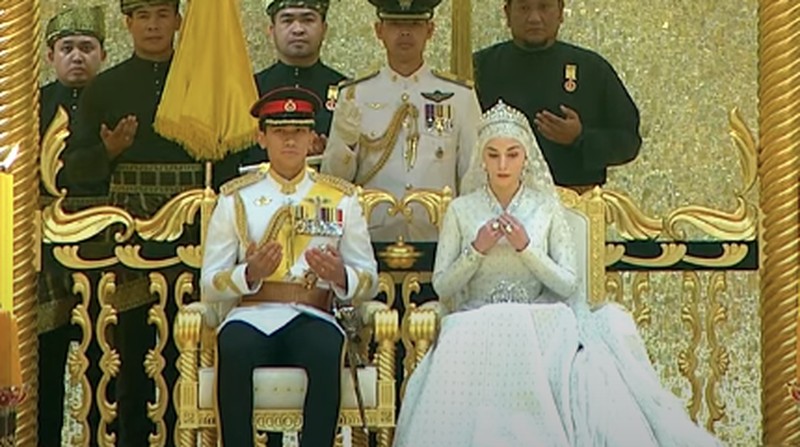 Acara resepsi pernikahan Pangeran Mateen dan Anisha Isa-Kalebic. (Dok. rtbgo.bn)