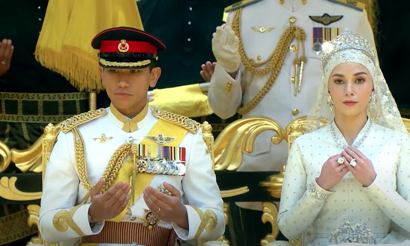 Acara resepsi pernikahan Pangeran Mateen dan Anisha Isa-Kalebic. (Dok. rtbgo.bn)