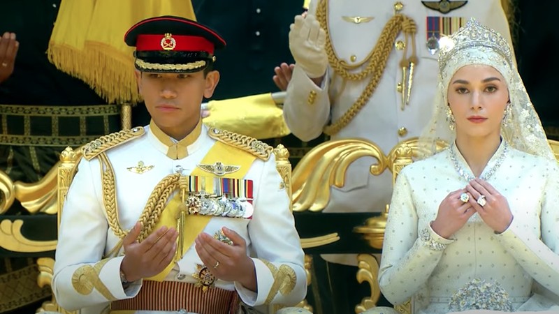 Acara resepsi pernikahan Pangeran Mateen dan Anisha Isa-Kalebic. (Dok. rtbgo.bn)