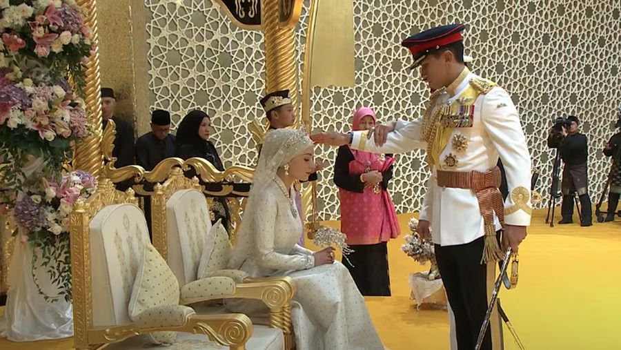 Acara resepsi pernikahan Pangeran Mateen dan Anisha Isa-Kalebic. (Dok. rtbgo.bn)