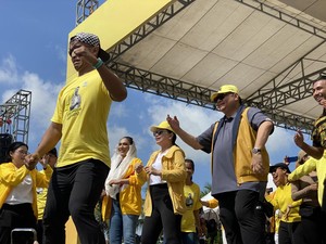 Senam Gemoy di Lombok, Airlangga Ajak Kader Menangkan Prabowo-Gibran