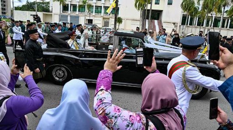 Acara resepsi pernikahan Pangeran Mateen dan Anisha Isa-Kalebic. (Dok. rtbgo.bn)