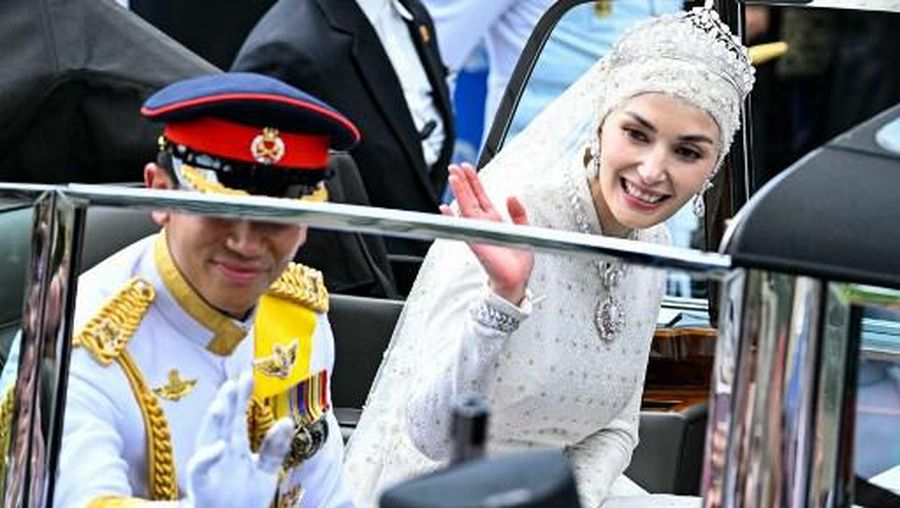 Acara resepsi pernikahan Pangeran Mateen dan Anisha Isa-Kalebic. (Dok. rtbgo.bn)