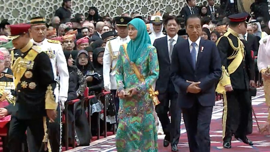 Presiden Joko Widodo menghadiri resepsi pernikahan Pangeran Mateen dan Anisha Isa-Kalebic. (Dok. rtbgo.bn)