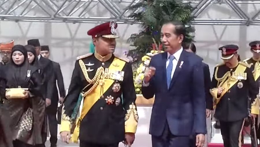 Presiden Joko Widodo menghadiri resepsi pernikahan Pangeran Mateen dan Anisha Isa-Kalebic. (Dok. rtbgo.bn)