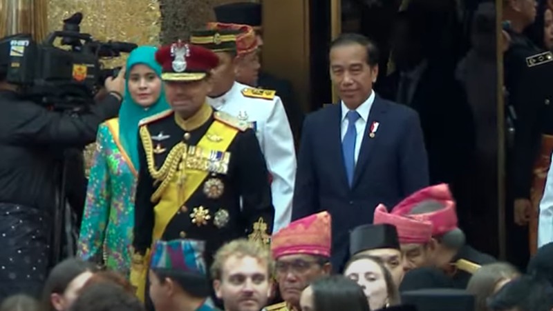 Presiden Joko Widodo menghadiri resepsi pernikahan Pangeran Mateen dan Anisha Isa-Kalebic. (Dok. rtbgo.bn)