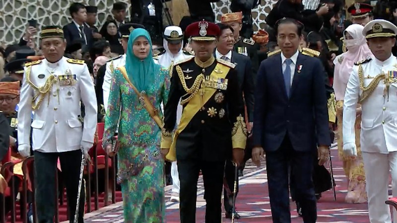 Presiden Joko Widodo menghadiri resepsi pernikahan Pangeran Mateen dan Anisha Isa-Kalebic. (Dok. rtbgo.bn)