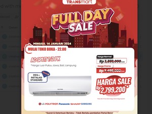 AC Split 1/2 PK Transmart Full Day Sale Diskon Besar