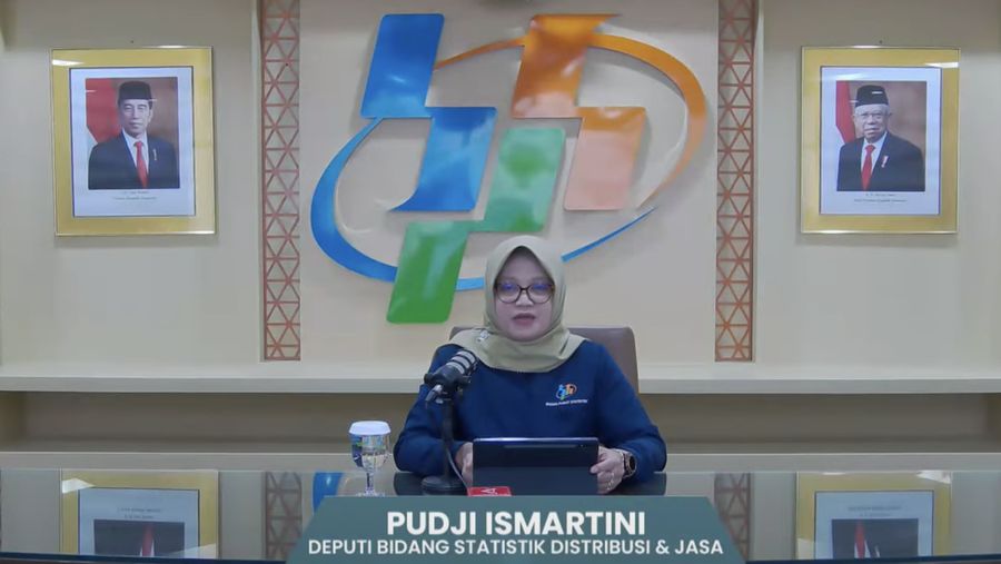 Deputi Bidang Statistik Distribusi dan Jasa BPS, Pudji Ismartini. (YouTube/BPS Statistics)