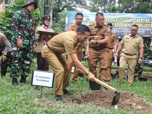 Kodim-Pemkot Palembang Tanam Ratusan Pohon di TPKS Gandus