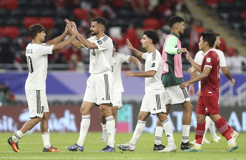 Laga Indonesia melawan Irak dalam lanjutan grup D Piala Asia 2023 di Qatar. (AP Photo/Hussein Sayed)