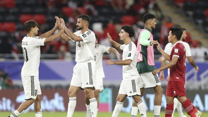 Laga Indonesia melawan Irak dalam lanjutan grup D Piala Asia 2023 di Qatar. (AP Photo/Hussein Sayed)