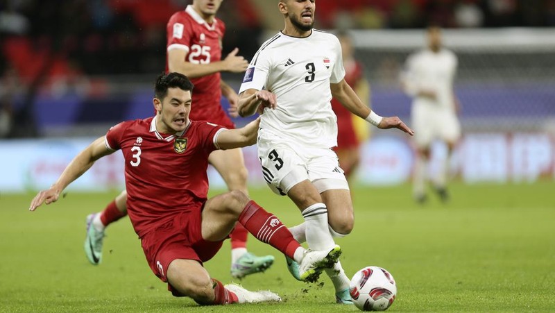 Laga Indonesia melawan Irak dalam lanjutan grup D Piala Asia 2023 di Qatar. (AP Photo/Hussein Sayed)