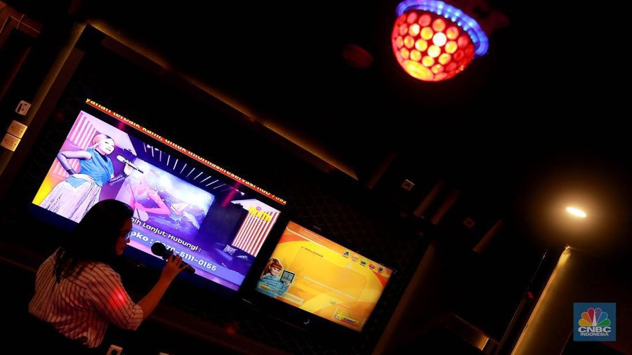 Suasana tempat hiburan karaoke Inul Vizta di Kawasan Lebak Bulus, Jakarta, Selasa, (16/1/2024). (²©²ÊÍøÕ¾/Muhammad Sabki)