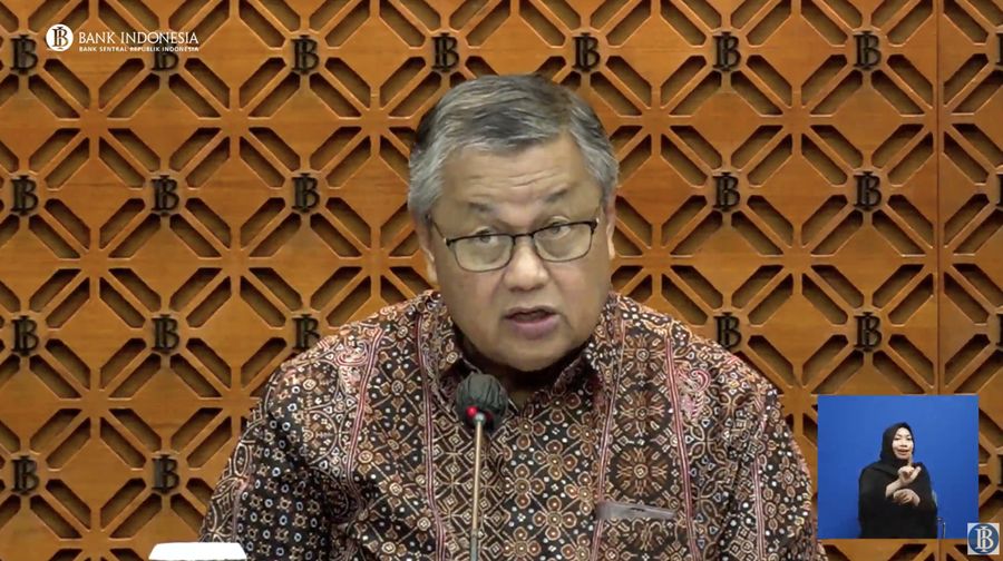 Gubernur Bank Indonesia (BI) Perry Warjiyo dalam Pengumuman Hasil Rapat Dewan Gubernur Bulanan Bulan Januari 2024 dengan Cakupan Triwulanan. (Tangkapan Layar Youtube Bank Indonesia)
