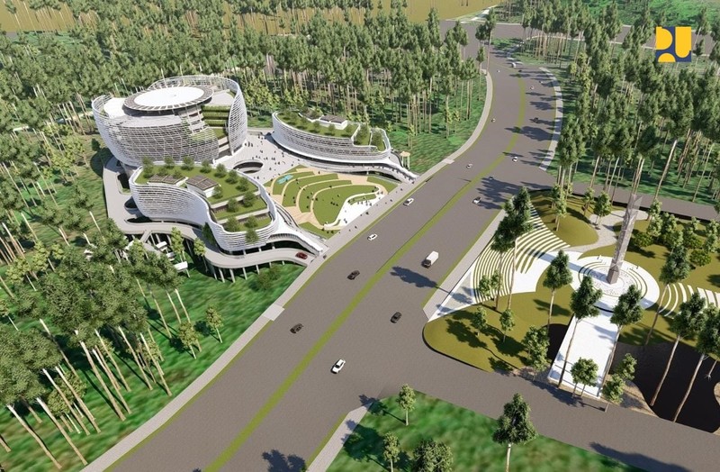 Presiden Joko Widodo meresmikan peletakan batu pertama atau groundbreaking proyek pembangunan Kantor Otorita Ibu Kota Nusantara (OIKN) di Ibu Kota Nusantara (IKN), Sepaku, Penajam Paser Utara, Kalimantan Timur, Rabu (17/1/2024). Presiden Joko Widodo meresmikan peletakan batu pertama atau groundbreaking proyek pembangunan Kantor Otorita Ibu Kota Nusantara (OIKN) di Ibu Kota Nusantara (IKN), Sepaku, Penajam Paser Utara, Kalimantan Timur, Rabu (17/1/2024). (CNBC Indonesia/Tri Susilo)