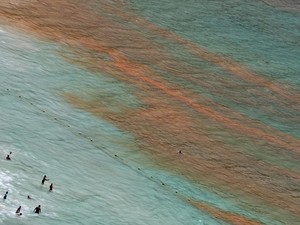 Ngeri! Warna Air Pantai Ini Mendadak Berwarna Merah