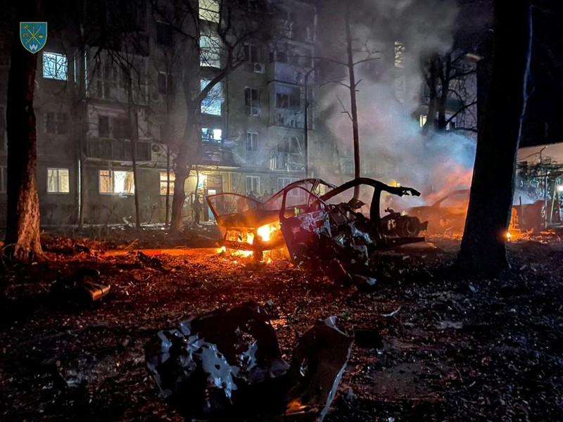 Suasana psaca serang drone atau pesawat tanpa awak milik Rusia di kota Odesa, Ukraina, Rabu (1/7/1/2024). (Handout via REUTERS) Suasana psaca serang drone atau pesawat tanpa awak milik Rusia di kota Odesa, Ukraina, Rabu (1/7/1/2024). (Handout via REUTERS)
