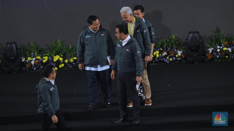 Dialog Paku Integritas capres-cawapres di KPK, Jakarta, Rabu (17/1/2024). (CNBC Indonesia/Muhammad Sabki)