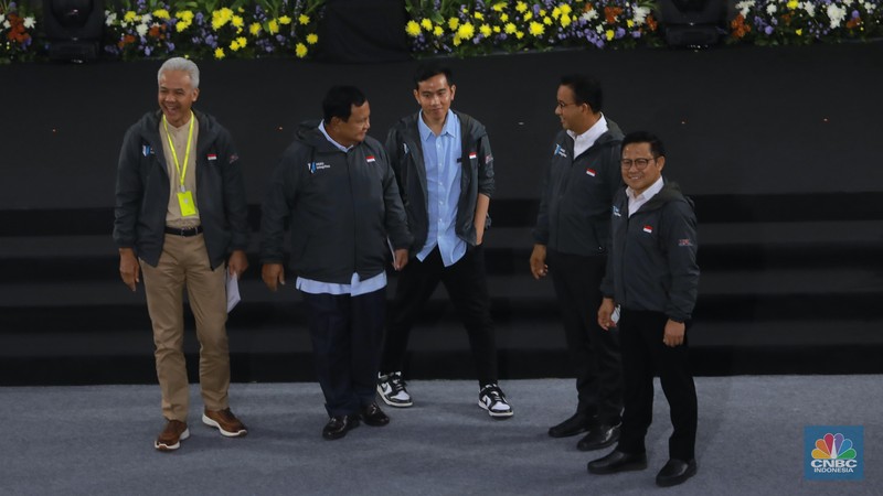 Dialog Paku Integritas capres-cawapres di KPK, Jakarta, Rabu (17/1/2024). (CNBC Indonesia/Muhammad Sabki)