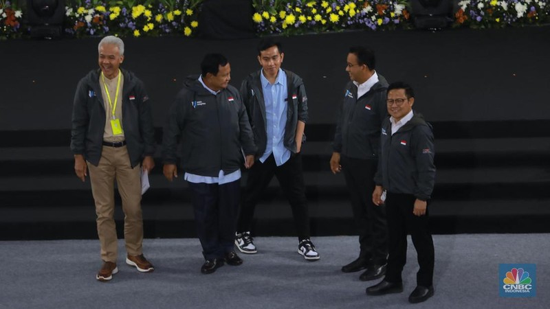 Dialog Paku Integritas capres-cawapres di KPK, Jakarta, Rabu (17/1/2024). (CNBC Indonesia/Muhammad Sabki)