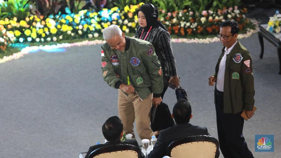 Dialog Paku Integritas capres-cawapres di KPK, Jakarta, Rabu (17/1/2024). (CNBC Indonesia/Muhammad Sabki)