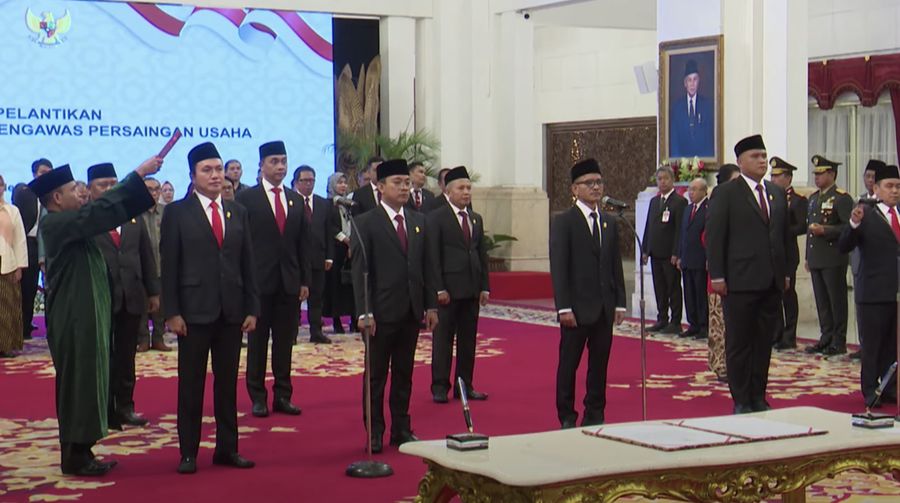 Pelantikan Anggota KPPU di Istana Negara. (YouTube/Sekretariat Presiden)