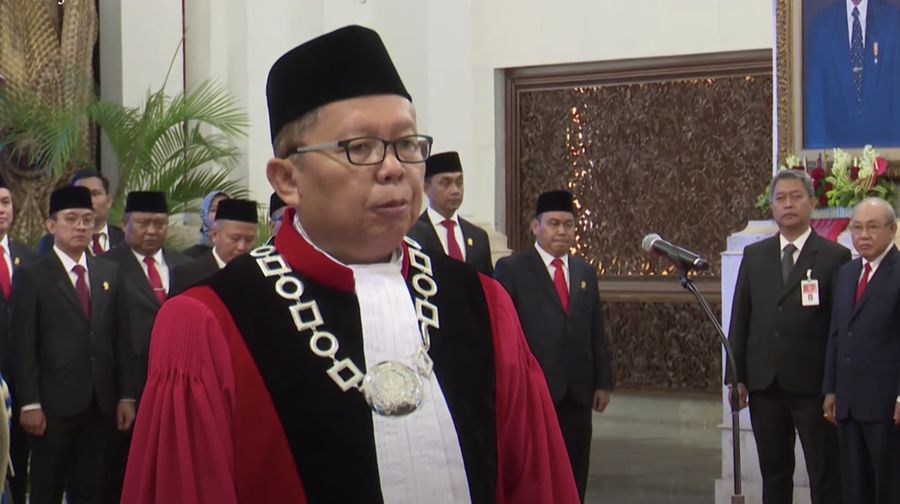 Pelantikan Arsul Sani sebagai Hakim Konstitusi. (YouTube/Sekretariat Presiden)
