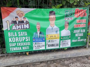 Viral Spanduk Caleg PKB Bali Janji Siap Tembak Mati jika Terbukti Korupsi