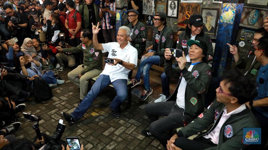 Slank Deklarasi Dukung Ganjar-Mahfud MD. (CNBC Indonesia/Muhamad Sabki)