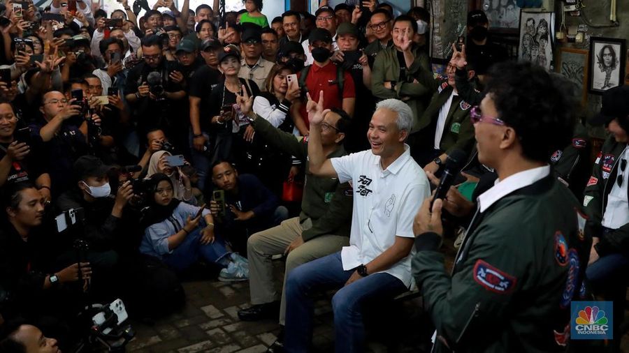 Slank Deklarasi Dukung Ganjar-Mahfud MD. (CNBC Indonesia/Muhamad Sabki)