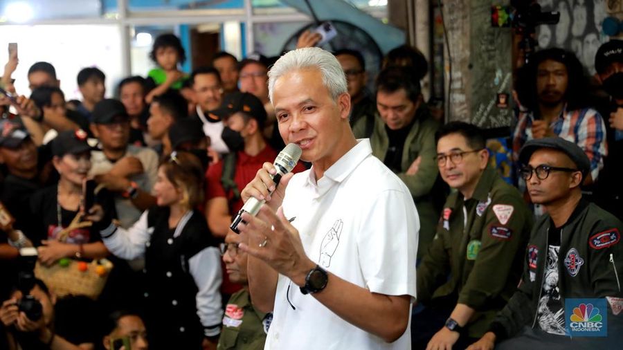 Slank Deklarasi Dukung Ganjar-Mahfud MD. (CNBC Indonesia/Muhamad Sabki)