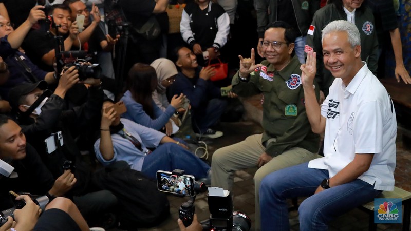 Slank Deklarasi Dukung Ganjar-Mahfud MD. (CNBC Indonesia/Muhamad Sabki)