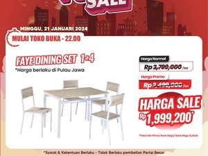 Satu Set Meja Makan Diskon Rp 1,7 Juta Cuma di Transmart Full Day Sale