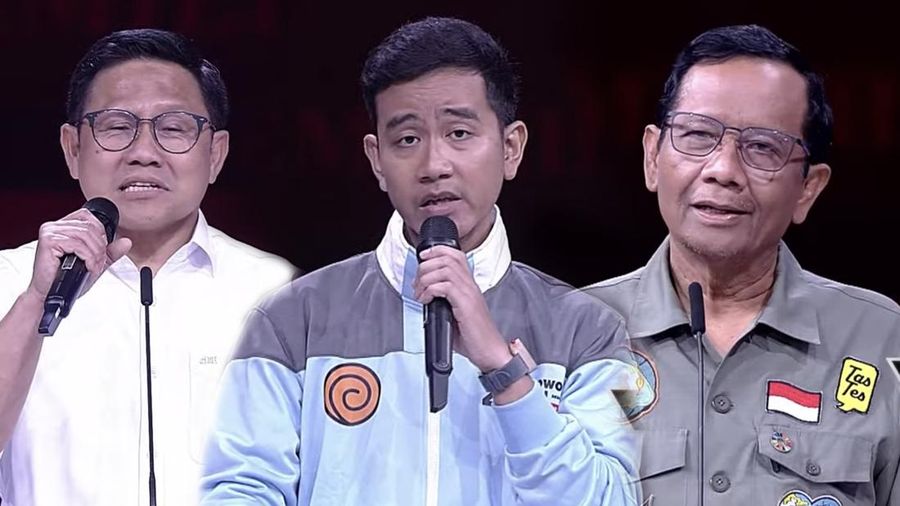Foto Kolase Tiga Cawapres dalam Debat calon wakil presiden Pemilu 2024 di JCC, Jakarta, Minggu, (21/1/2024). (Tangkapan Layar Youtube KPU RI)
