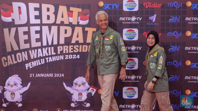 Pasangan Capres-Cawapres Anies Baswedan dan Muhaimin Iskandar tiba di JCC Senayan, Jakarta, Minggu (21/1/2024). (CNBC Indonesia/Faisal Rahman)