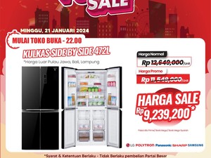 Beli Kulkas 4 Pintu di Transmart Full Day Sale Diskon Rp 3 Juta